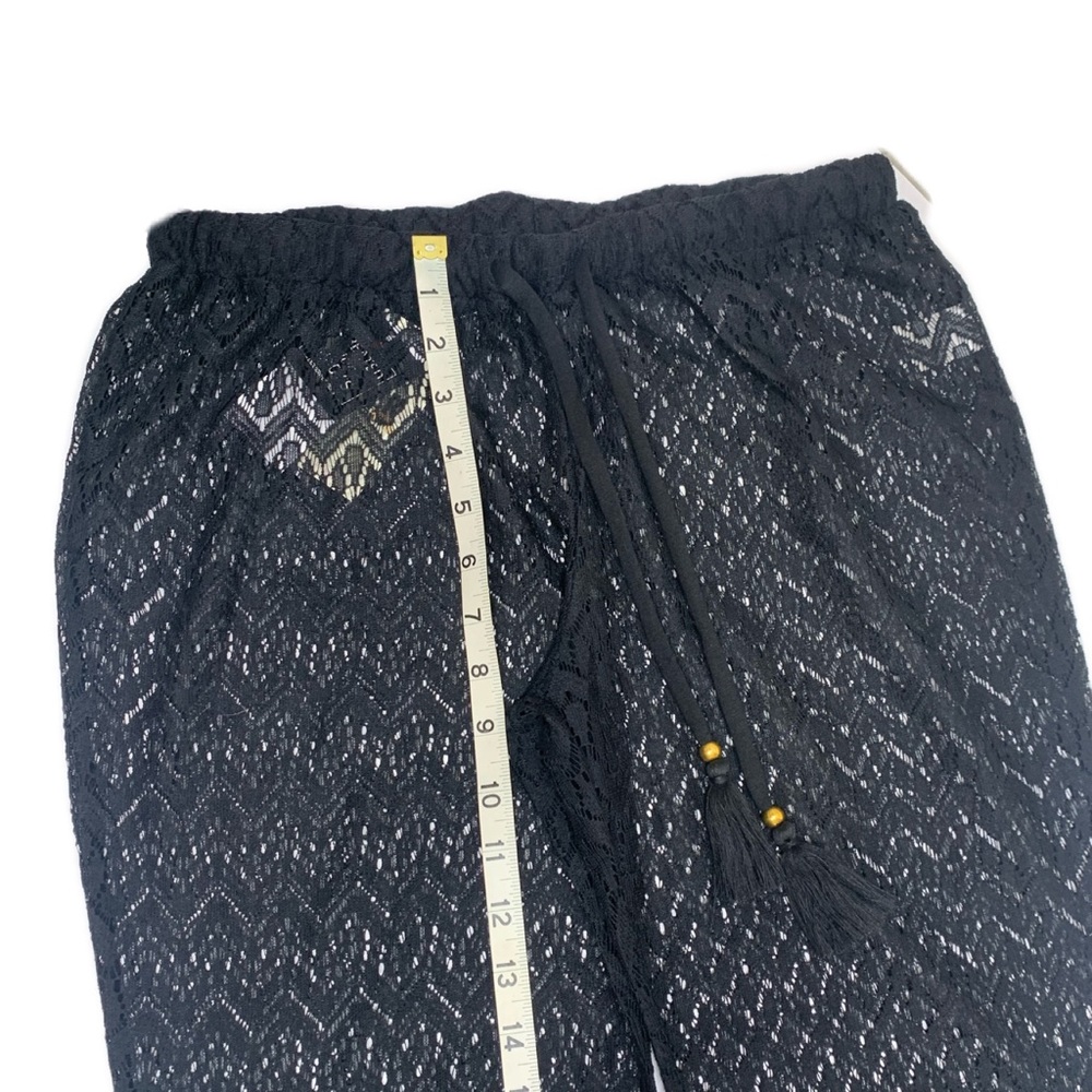 Black Crochet Festival Swim Cover-up Pants - Picture 6 of 12